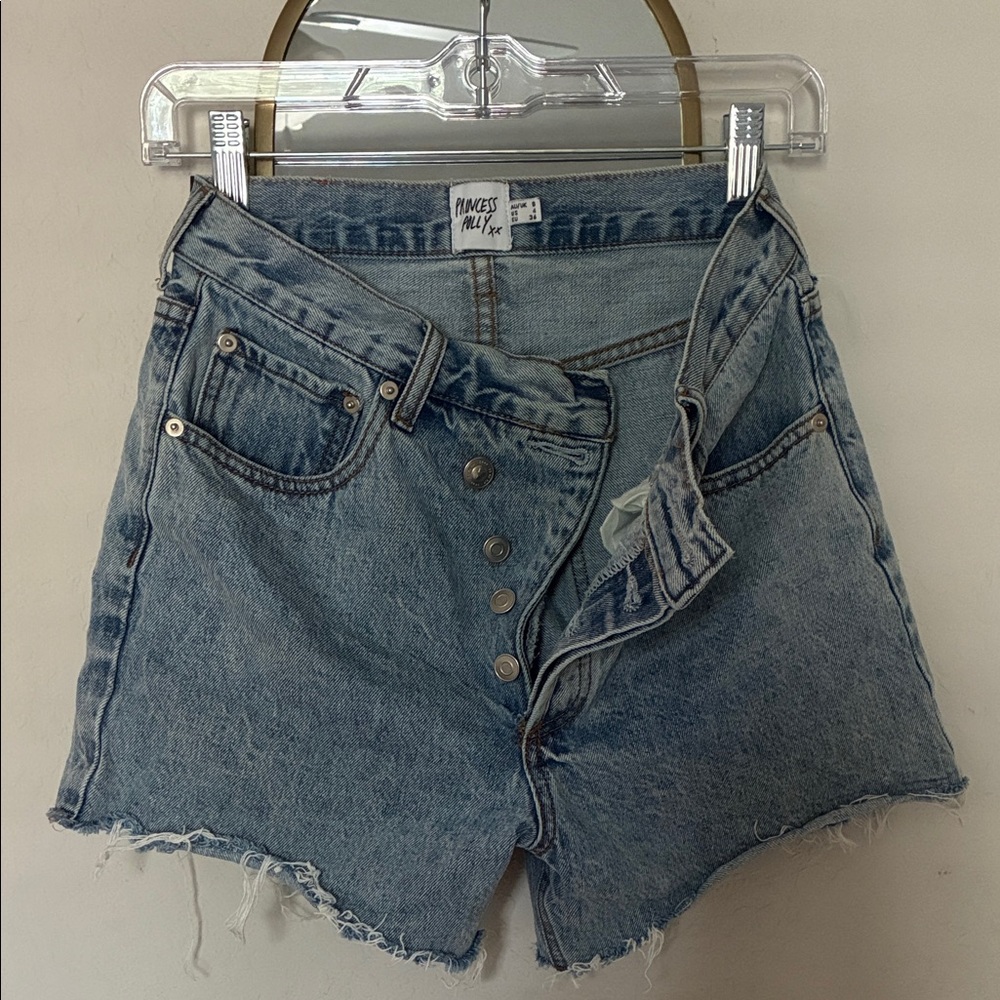 Princess Polly Women's Asymmetrical Denim Shorts
